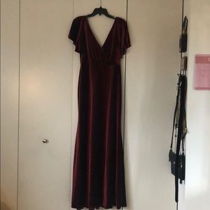 Jenny Yoo Ellis Velvet Dark Berry bridesmaid dress